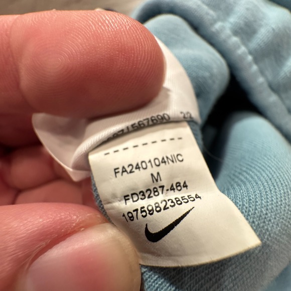 Nike Tech Joggers Girls Medium Blue Fleece Joggers 24x22‎ Drawstring Logo Lounge - Picture 7 of 14